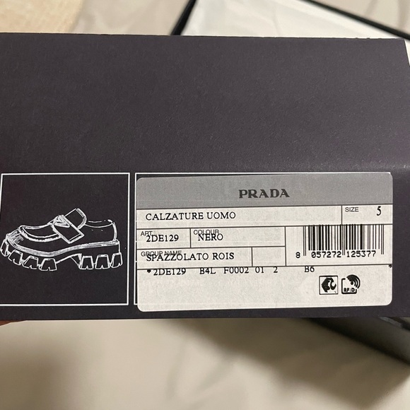 Prada Monolith Black Loafers Men’s size 5 - Picture 7 of 11